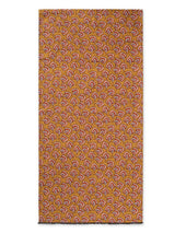 Mustard Leaf Print Brushed Silk Scarf