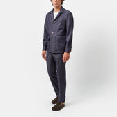 Indigo Wool Gabardine Chore Jacket