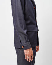 Indigo Wool Gabardine Chore Jacket