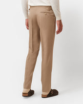 Tan Gabardine Contemporary Trousers