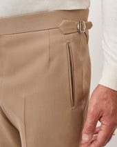 Tan Gabardine Contemporary Trousers