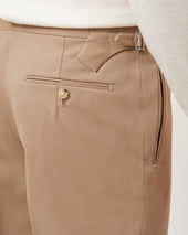 Tan Gabardine Contemporary Trousers