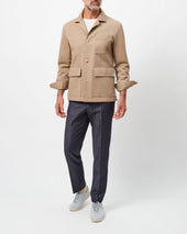 Indigo Wool Gabardine Contemporary Trousers