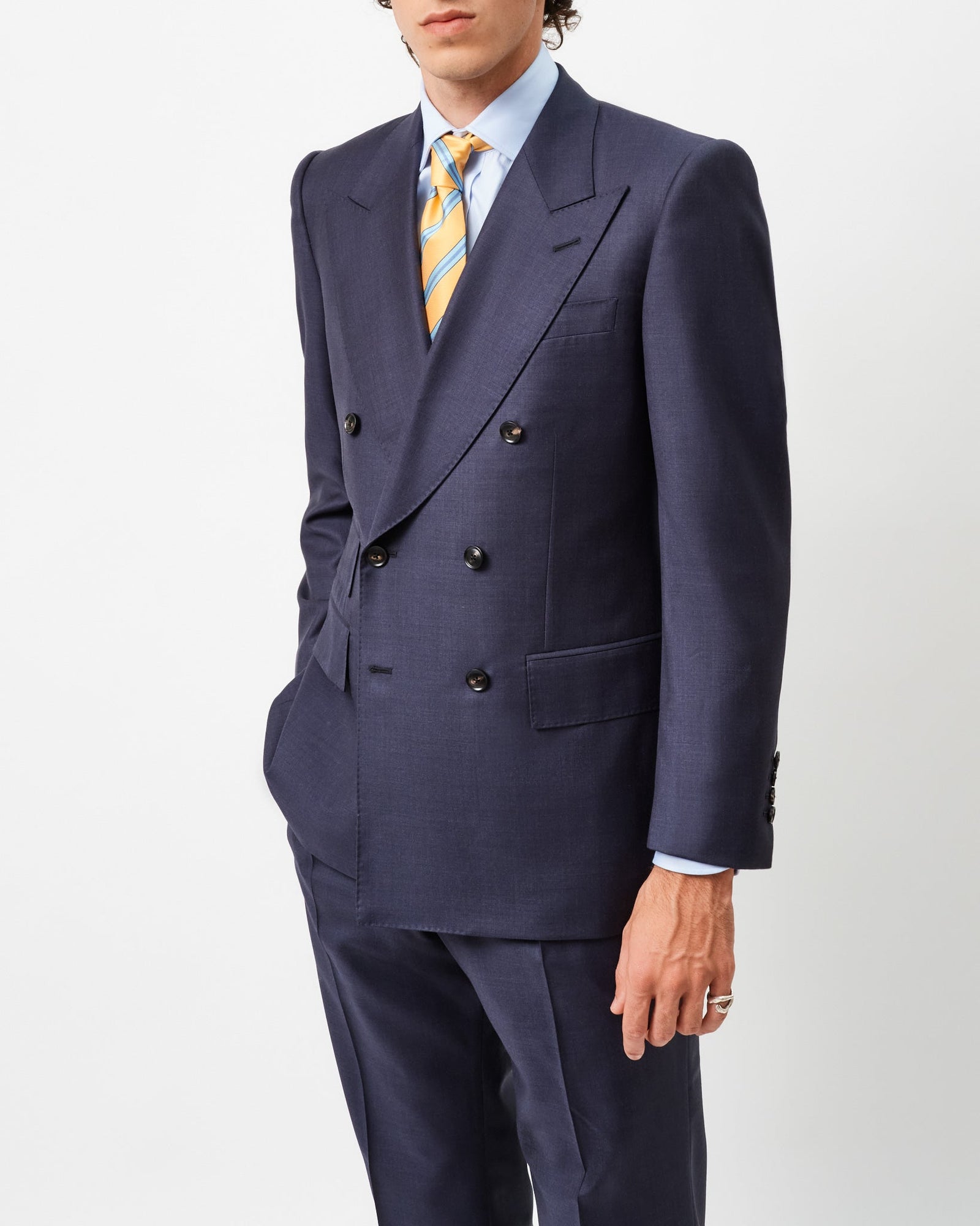 Dark Blue Double Breasted Suit