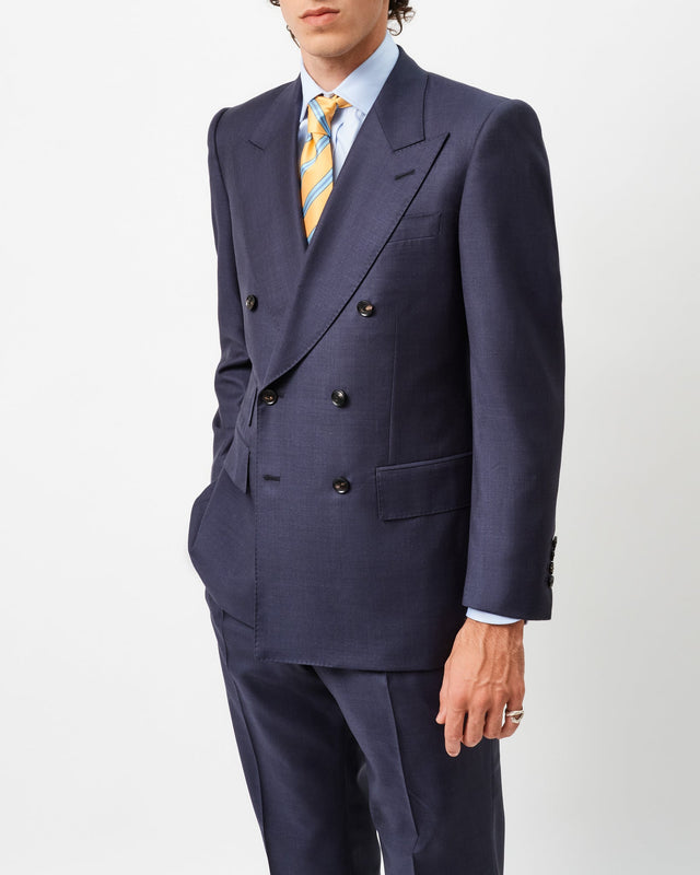 Dark Blue Double-Breasted Suit