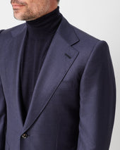Dark Blue Notch Lapel Jacket