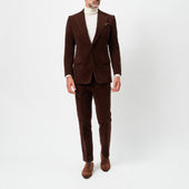 Brown Corduroy Notch Lapel Jacket
