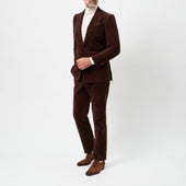 Brown Corduroy Notch Lapel Jacket