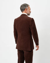 Brown Corduroy Notch Lapel Jacket
