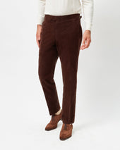 Brown Corduroy Contemporary Trousers