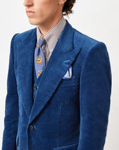 Cobalt Blue Corduroy Contemporary Suit