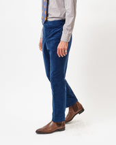 Cobalt Blue Corduroy Contemporary Trousers