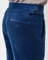 Cobalt Blue Corduroy Contemporary Trousers