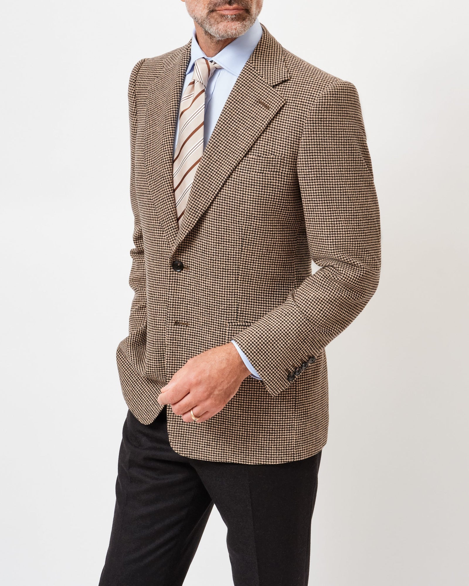 And Tan Houndstooth Sports Jacket