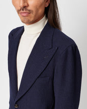 Navy Rib Unstructured Jacket