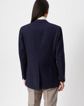 Navy Rib Unstructured Jacket