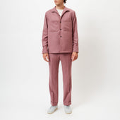 Pink Flannel Capri Collar Over Shirt