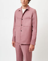 Dusty Pink Flannel Capri Collar Over Shirt