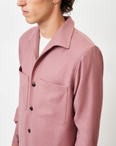 Pink Flannel Capri Collar Over Shirt