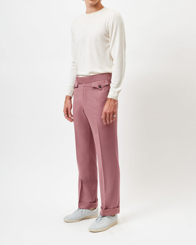 Dusty Pink Flannel Parallel Trousers