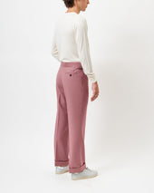 Dusty Pink Flannel Parallel Trousers
