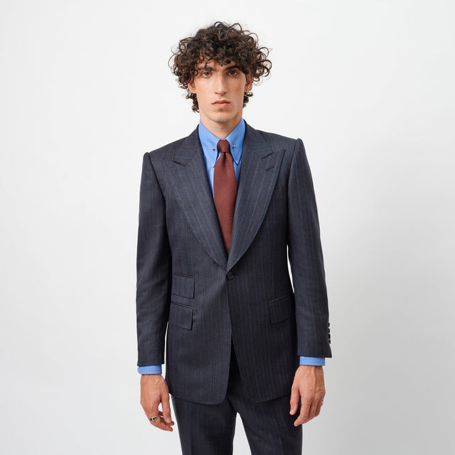 Navy and Burgundy Heritage Multi Stripe Jacket