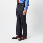 Navy and Burgundy Heritage Stripe Parallel Trousers