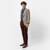 Beige and Brown Chevron Unstructured Jacket