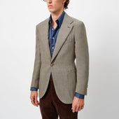 Beige and Brown Chevron Unstructured Jacket