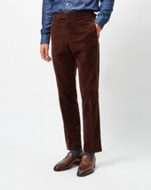 Brown Corduroy Contemporary Trousers