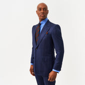 Navy Wide Pinstripe Contemporary Jacket