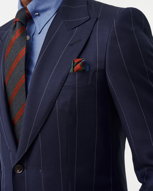 Navy Wide Pinstripe Contemporary Jacket