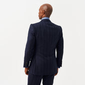 Navy Wide Pinstripe Contemporary Jacket