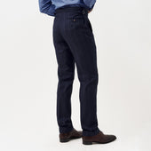 Navy Wide Pinstripe Trousers