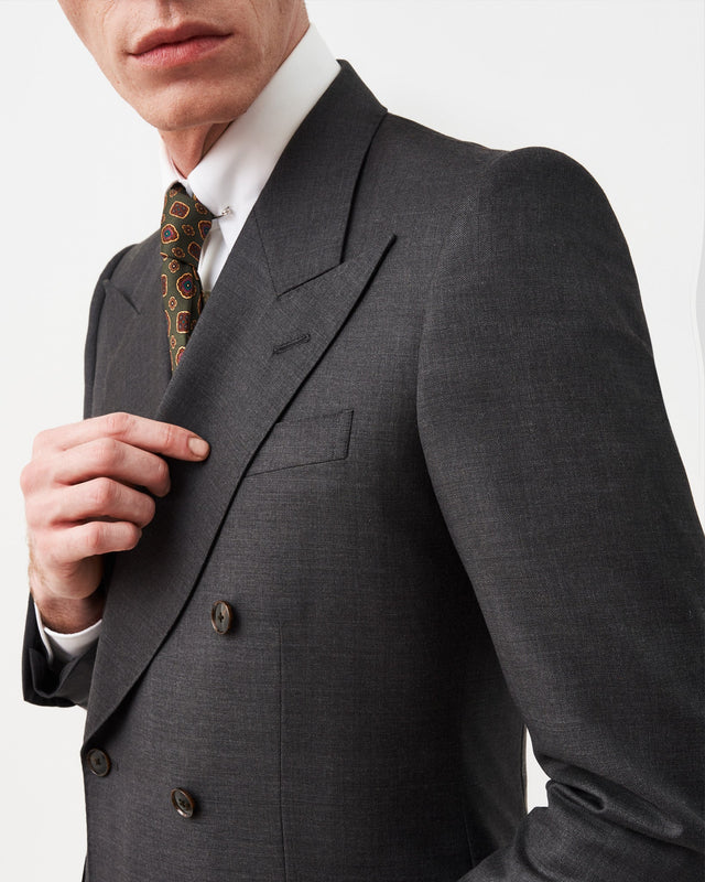 Charcoal Double-Breasted Jacket