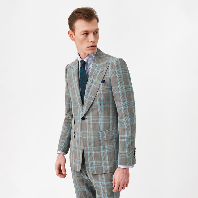 Grey and Teal Prince of Wales Heritage Jacket