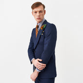 Blue Nail Head Contemporary Jacket