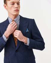 Blue Nail Head Contemporary Jacket