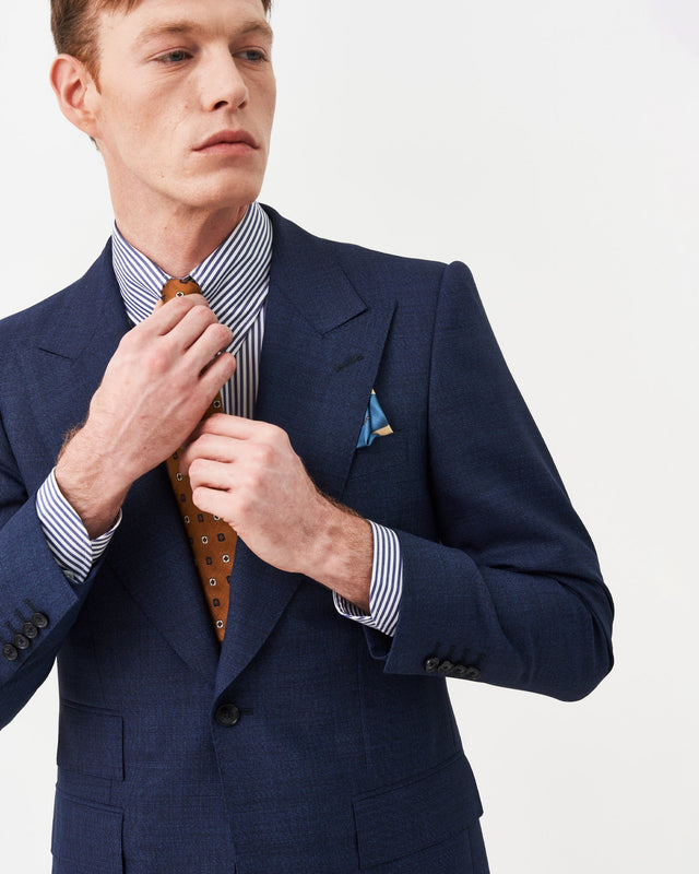 Blue Nail Head Contemporary Jacket