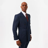 Navy Double-Breasted Jacket