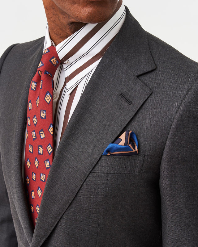 Charcoal Contemporary Jacket with Notch Lapel