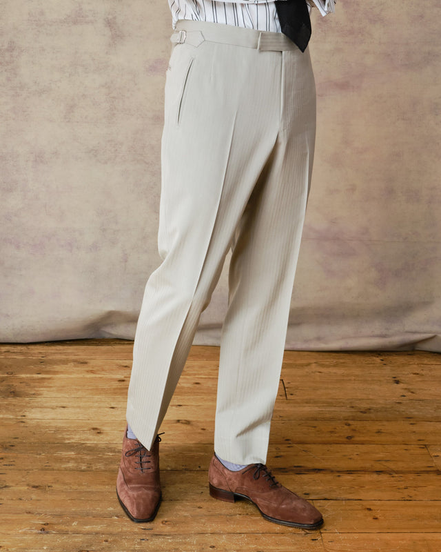 Stone Wool and Cotton Contemporary Trousers