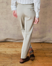 Stone Wool and Cotton Contemporary Trousers