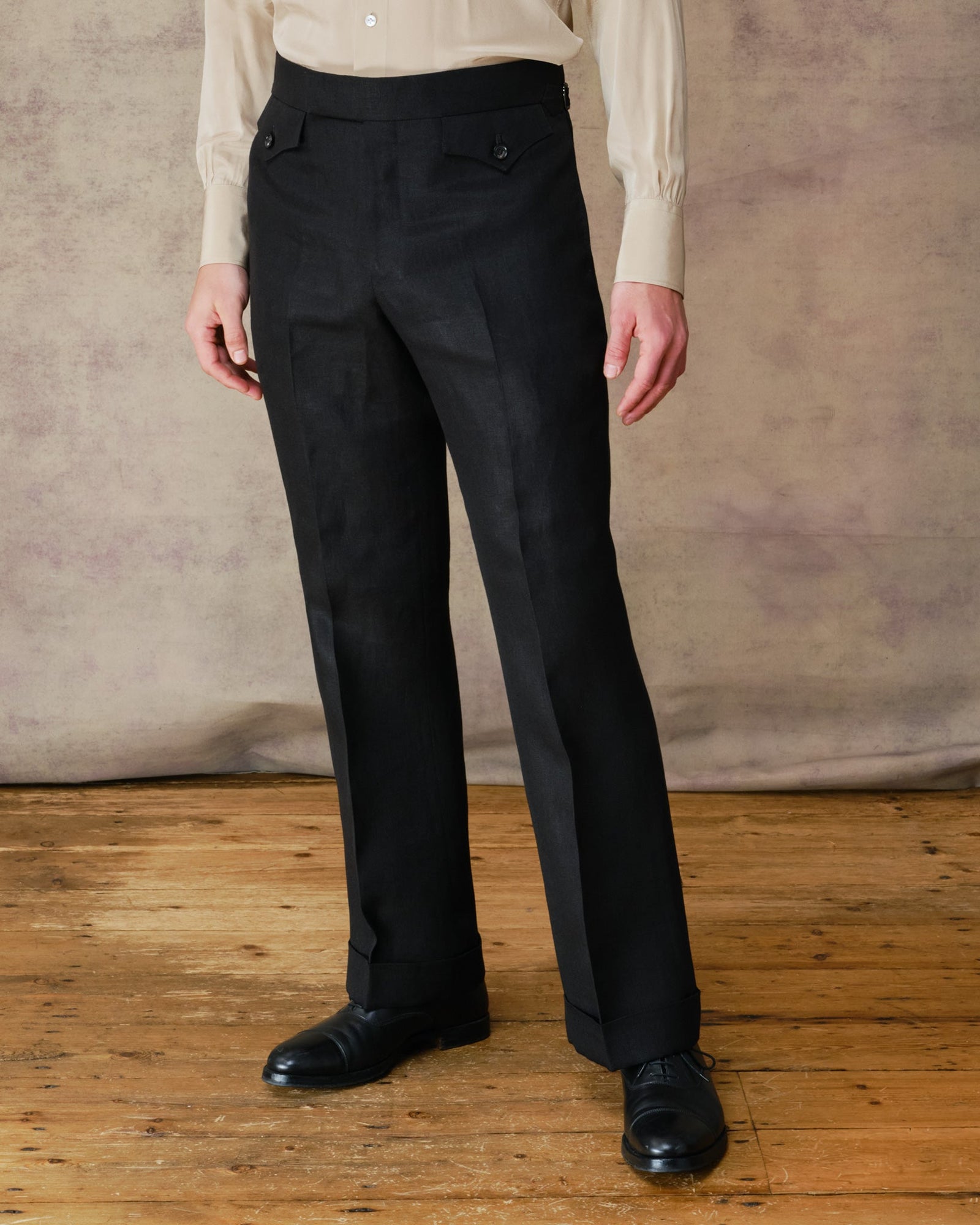 Linen Wide Parallel Trousers
