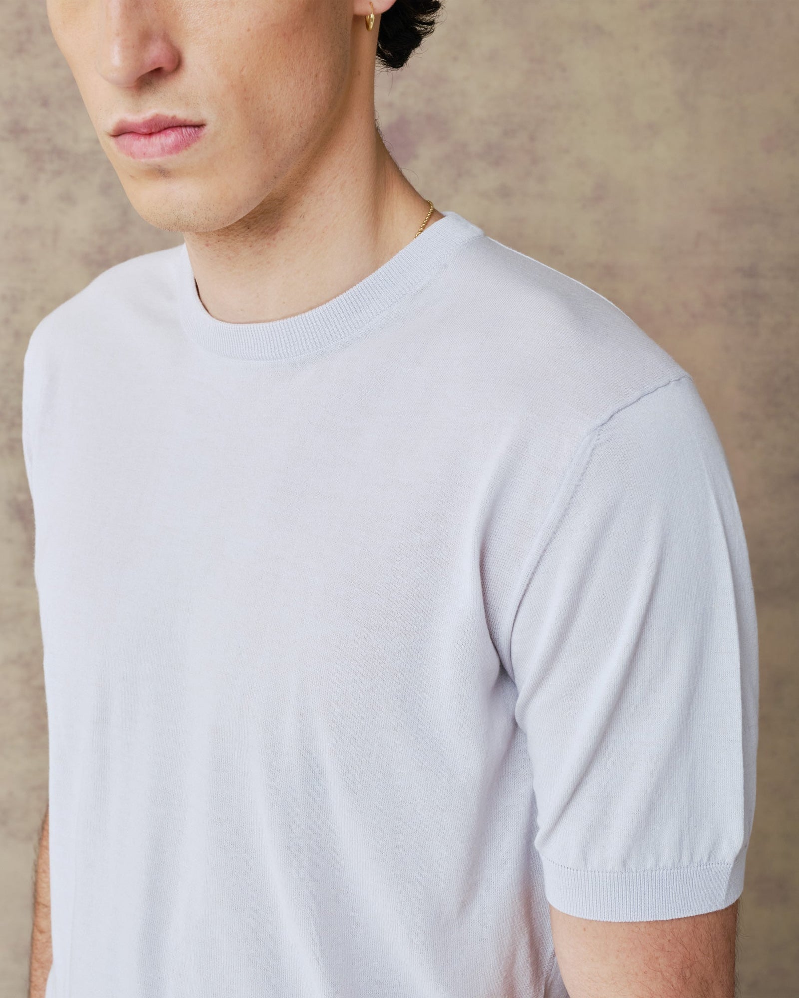 Off White Silk Blend T Shirt
