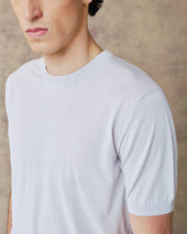Off White Silk Blend T-Shirt