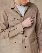 Mocha Linen Overshirt