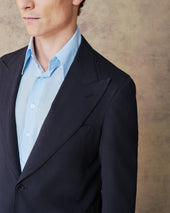 Navy Chevron Unstructured Blazer