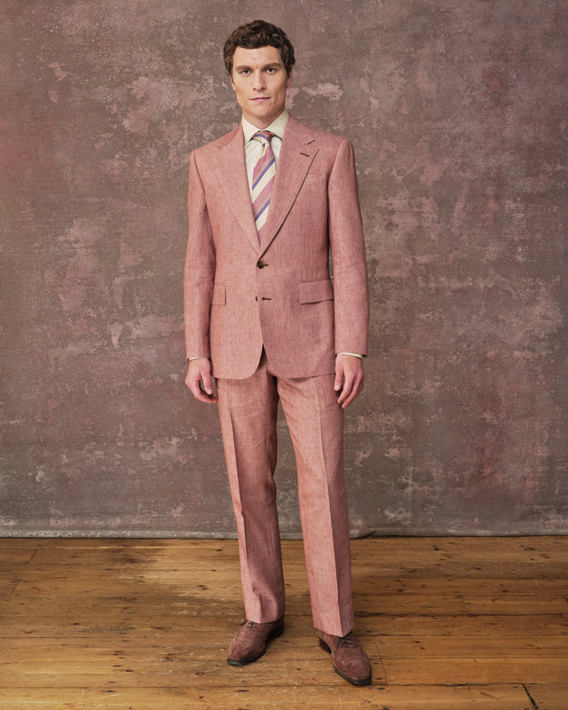 Terracotta Linen Blend Drape Jacket