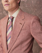 Terracotta Linen Blend Drape Jacket